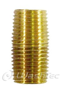 NIPPLE BRASS CLOSE, 3/8M x 3/8M NPT