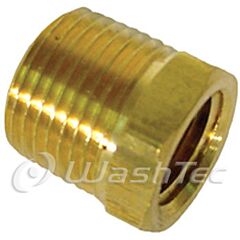 HEX BRASS REDUCER - 3/8 M X 1/4 F