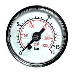 PRESSURE GAUGE 0-16 BAR G 1/8" D=40