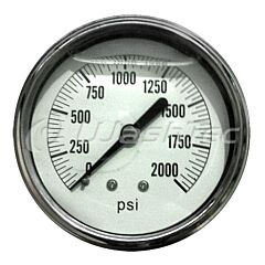 PRESSURE GAUGE 1/4 REAR MOUNT 0-2000PSI