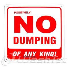 PLASTIC SIGN NO DUMPING 11X11